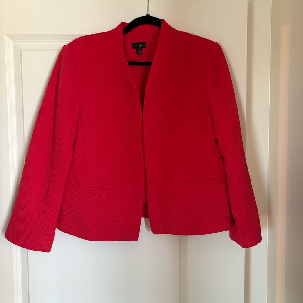 Ann Taylor Red Blazer with Relaxed Fit